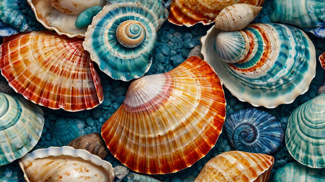 Abstract Artistic seashell texture patterns
