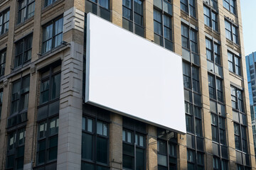 Blank Billboard on a City Building
