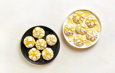 Homemade lemon crinkle cookies
