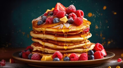 Delicious pancake with honey 