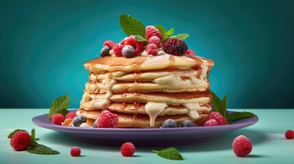 Delicious pancake with honey 