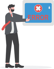 error message on computer, business concept vector illustration

