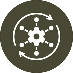 Automated Solutions Glyph Circle Icon