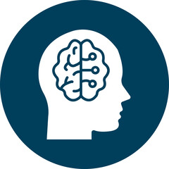 Artificial Consciousness Glyph Circle Icon