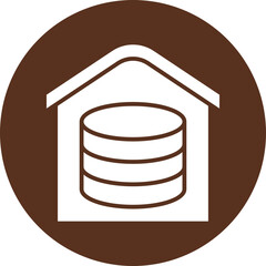 Data Center Glyph Circle Icon