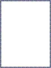 Elegant frame made of primitive botanical elements in doodle style in blue color for wedding design, celebrations, websites, cards. Digital illustration