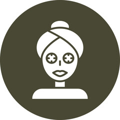 Facial Mask Glyph Circle Icon