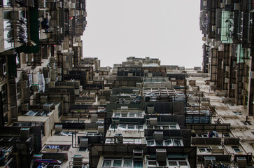 Monster buildings of a crowded apartments in Hong Kong