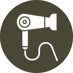 Hair Dryer Glyph Circle Icon