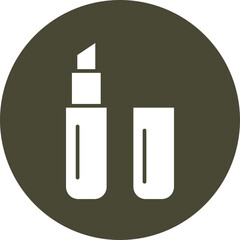 Lipstick Glyph Circle Icon