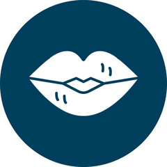 Lips Glyph Circle Icon