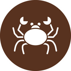 Crab Glyph Circle Icon