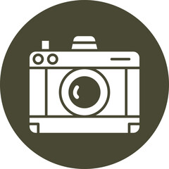 Camera Glyph Circle Icon