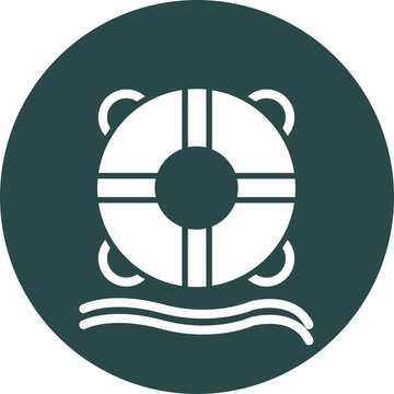 Life Saver Glyph Circle Icon