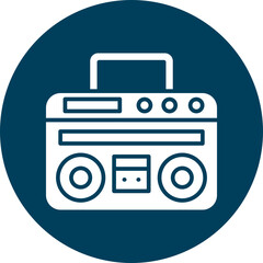 Boom Box Glyph Circle Icon