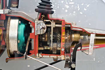 Internal combustion engine sectioned for educational puprose