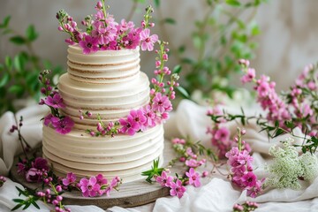 Elegant Minimalist Wedding Cake, Side View