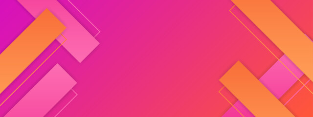 Gradient geometric pattern horizontal banner template. Modern colorful design