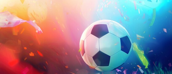 Obraz premium soccer ball on the red abstract background