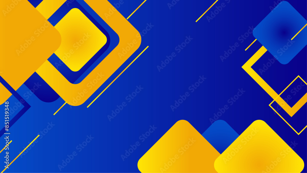 Wall mural modern blue background with yellow shapes vector for business, vector background abstract - Wall murals