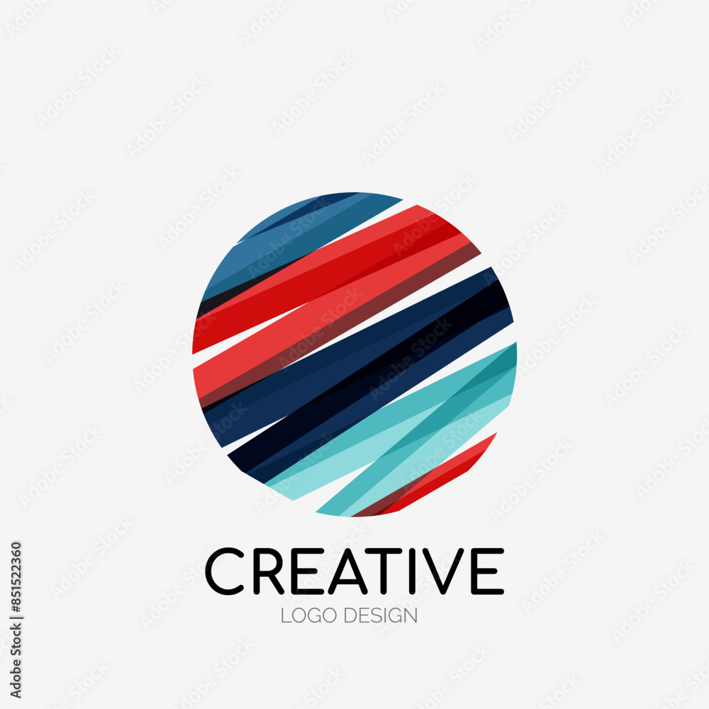 Aufkleber Modern abstract logo design. Geometric vector art. Clean overlapping lines and abstract shapes. Perfect for modern brand