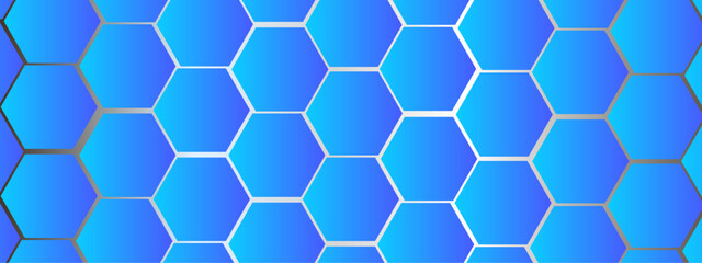 Vector technology luxury colorful hexagonal background vector illustration. Futuristic banner with technology blue hexagons and shiny lights. Design for banner, template, technology, science, medical