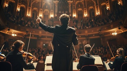Conductor Leading Symphony Orchestra