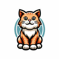 cat mascot logo icon in white background