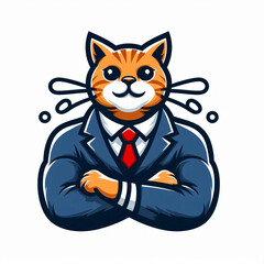 cat mascot logo icon in white background