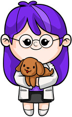 Illustration of Cartoon veterinary Dream Career and Inspiration for toddler
