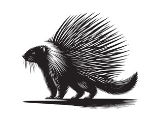 Animal porcupine icon isolated on white background.