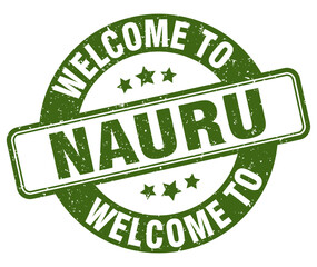 Welcome to Nauru stamp. Nauru round sign