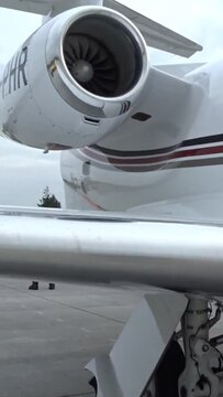 Generic Private Jet Panning shot upwards