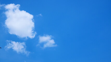 Bright blue sky and white clouds for use as the background