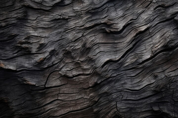 Processed collage of old black tree bark surface texture. Background for banner, backdrop