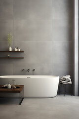 Modern luxury bathroom interior in grey colors