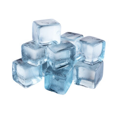 Pyramid of Ice Cubes on Isolated Background.