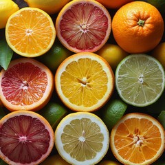 Fototapeta premium A close up of oranges and limes