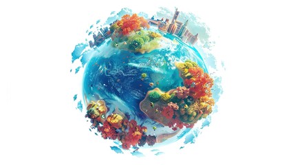 3D Green Theme Earth Background