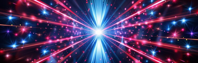 Obraz premium A psychedelic abstract background with neon red and blue lights