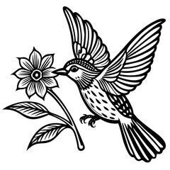 bird with flower