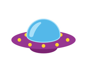 Ufo Alien Spaceship Flat Icon Cartoon Animated Vector Illustration