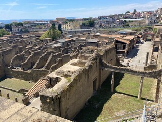 Archaeological Park of Ercolano. Ruins of an ancient city destroyed by the eruption of the volcano Vesuvius.