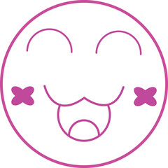 cute emoji  with outline