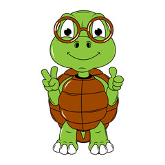 cute turtle animal cartoon