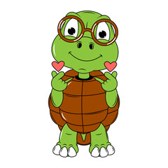 cute turtle animal cartoon
