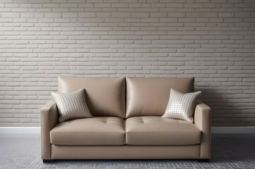 interior design of living room with a sofa on an empty room