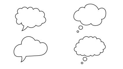 Thought Bubbles Set Outline