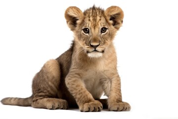 Obraz premium Lion Cub Sitting wildlife sitting mammal.