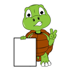 Naklejka premium Cute turtle cartoon